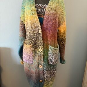 Multicolor Knit Duster Cardigan